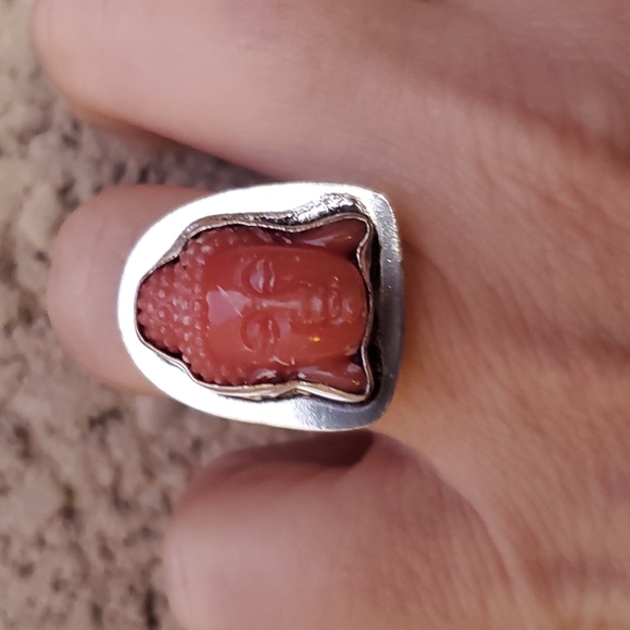 New Carved Buddha Head Unisex 925 Silver Ring. - Picture 6 of 13